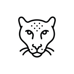 Minimalist Panther Face Illustration Vector Design Animal Head Icon Line Art