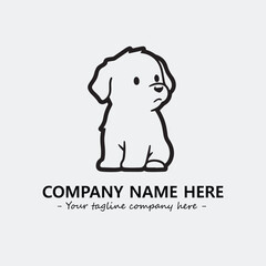 Dog illustration black and white for logo company vector image
