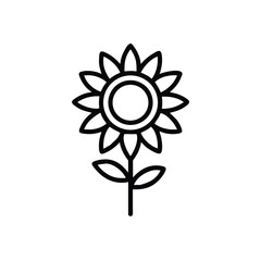 Minimalist Sunflower Icon Vector Illustration For Graphic Design And Decoration Elements