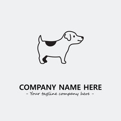 Dog illustration black and white for logo company vector image
