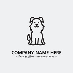 Dog illustration black and white for logo company vector image
