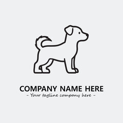 Dog illustration black and white for logo company vector image
