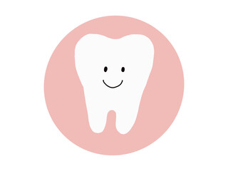 健康で元気な歯：シンプルなイラスト