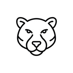 Minimalist Line Art Illustration Of A Jaguar Head Animal Icon Design