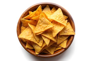 Delicious Tortilla Chips in a Wooden Bowl