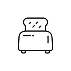 Toaster With Bread Minimalist Outline Icon Breakfast Appliance Design Element