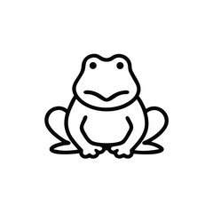 Simple Line Art Illustration Of A Frog Amphibian For Design Projects