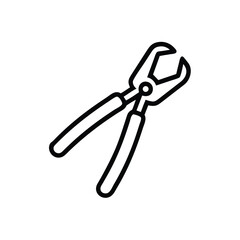 Pliers Tool Icon Black Outline Technical Equipment Repairing Graphic Element