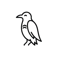 Minimalist Line Art Illustration Of A Bird Standing On White Background