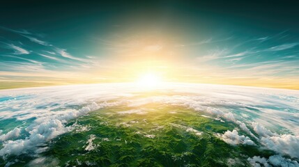 Obraz premium Aerial sunrise landscape view serene nature scene with vibrant colors