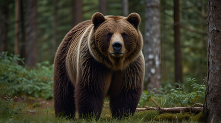 Big brown bear in a forest,generative.ai
