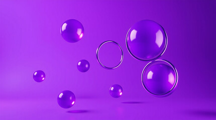 Floating minimal shapes shine with opalescent color shifts across a soft ambient setting.