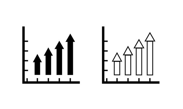 business graph with arrow, growth icon set, business growth icons, financial growth icons, success icons, progress icons, marketing growth icons
