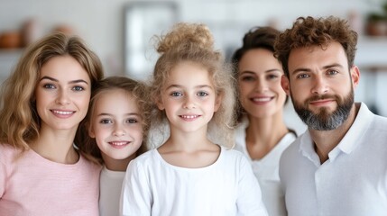 Fototapeta premium Happy family portrait. Close-up of a smiling family