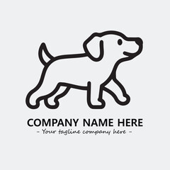 Dog illustration black and white for logo company vector image
