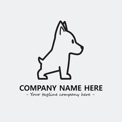 Dog illustration black and white for logo company vector image
