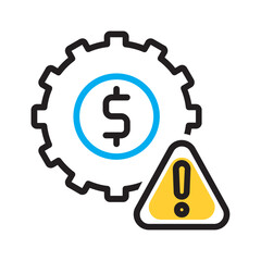 Vector multi color icon for Cost risk