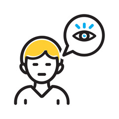 Vector multi color icon for Eye witness
