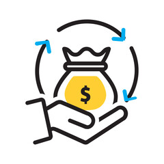 Vector multi color icon for Turnover