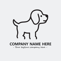 Dog illustration black and white for logo company vector image
