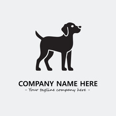 Dog illustration black and white for logo company vector image
