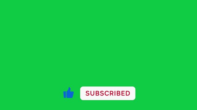 Like and subscribe buttons over green screen.
