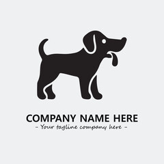Dog illustration black and white for logo company vector image
