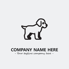 Dog illustration black and white for logo company vector image
