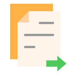 Obraz premium Move Out Document Flat Icon