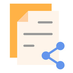 Obraz premium Share Document Flat Icon