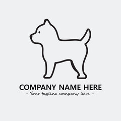 Dog illustration black and white for logo company vector image
