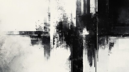 Obraz premium Abstract Black and White Ink Painting Texture