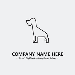 Dog illustration black and white for logo company vector image
