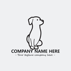 Dog illustration black and white for logo company vector image

