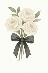 A serene watercolor clipart collection for memorial and condolence themes. Featuring soft, symbolic elements such as white roses, candles, doves, ribbons, hands holding flowers, and gentle skies—each.