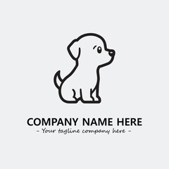 Obraz premium Dog illustration black and white for logo company vector image 