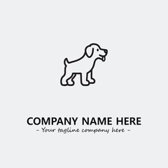 Dog illustration black and white for logo company vector image
