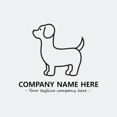 Dog illustration black and white for logo company vector image
