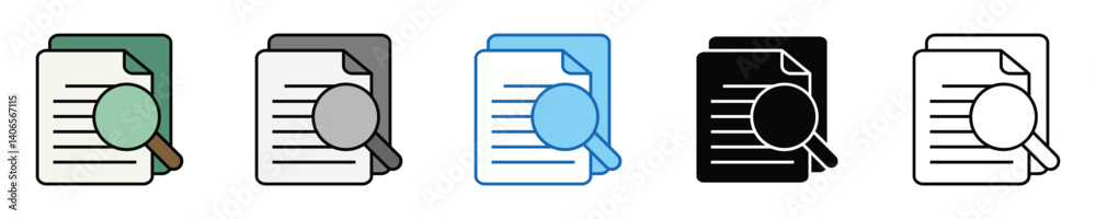 Poster analysis icons set – editable vector icons in multiple styles