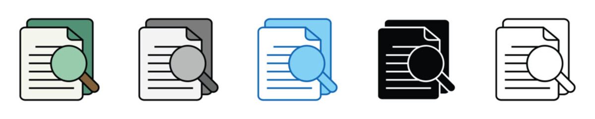 Analysis Icons Set – Editable Vector Icons in Multiple Styles