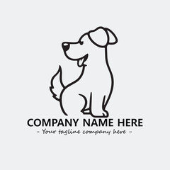 Dog illustration black and white for logo company vector image
