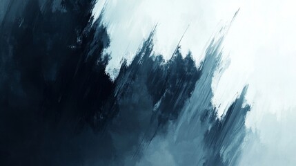 Obraz premium Abstract Blue and Dark Brushstrokes Painting