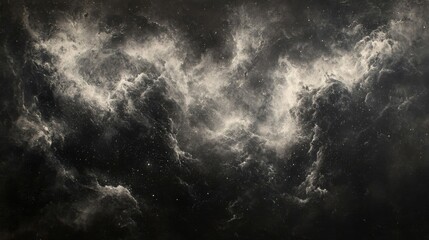 Obraz premium Abstract Cosmic Nebula Painting in Grey and White
