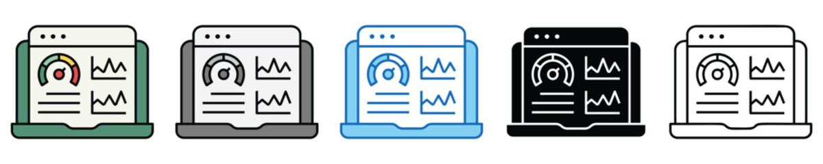 Benchmark Icons Set – Editable Vector Icons in Multiple Styles