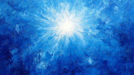 Fototapeta premium Abstract Blue Light Burst Painting