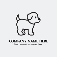 Dog illustration black and white for logo company vector image

