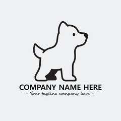 Dog illustration black and white for logo company vector image
