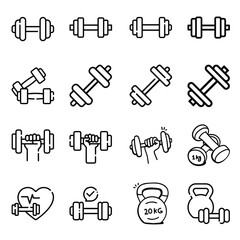 Plakat Gym equipment icon, gym icon and Gym equipment icon pack