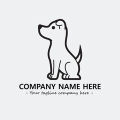 Dog illustration black and white for logo company vector image

