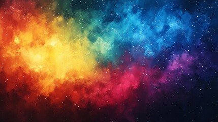 Naklejka premium Colorful Nebula Space Background with Vibrant Stars